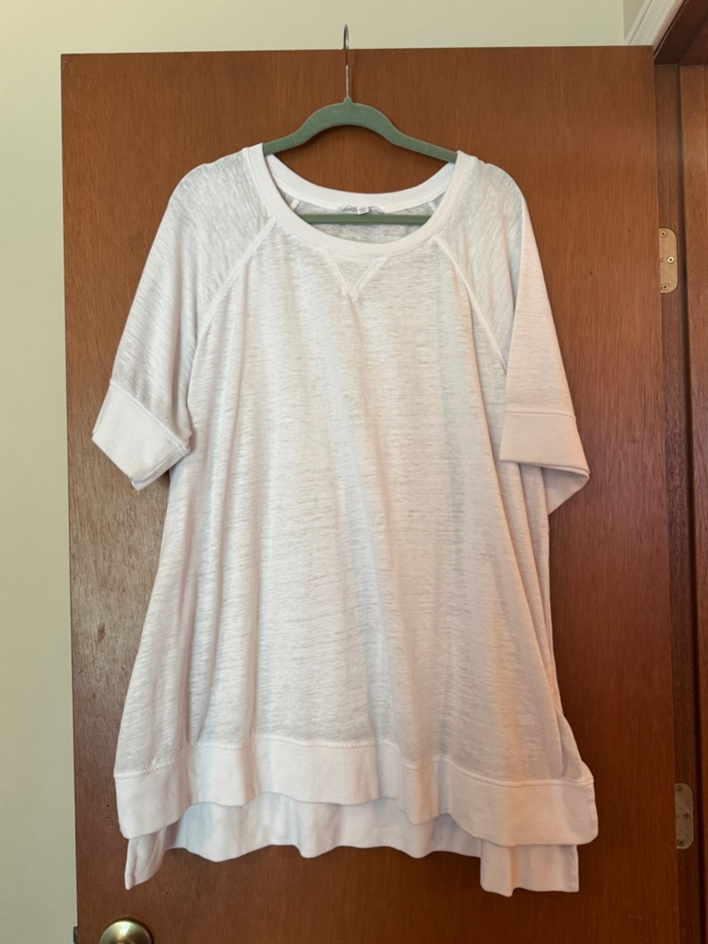 Jane and Delancey White Raglan Short-Sleeve Relaxed Top, Size 3X